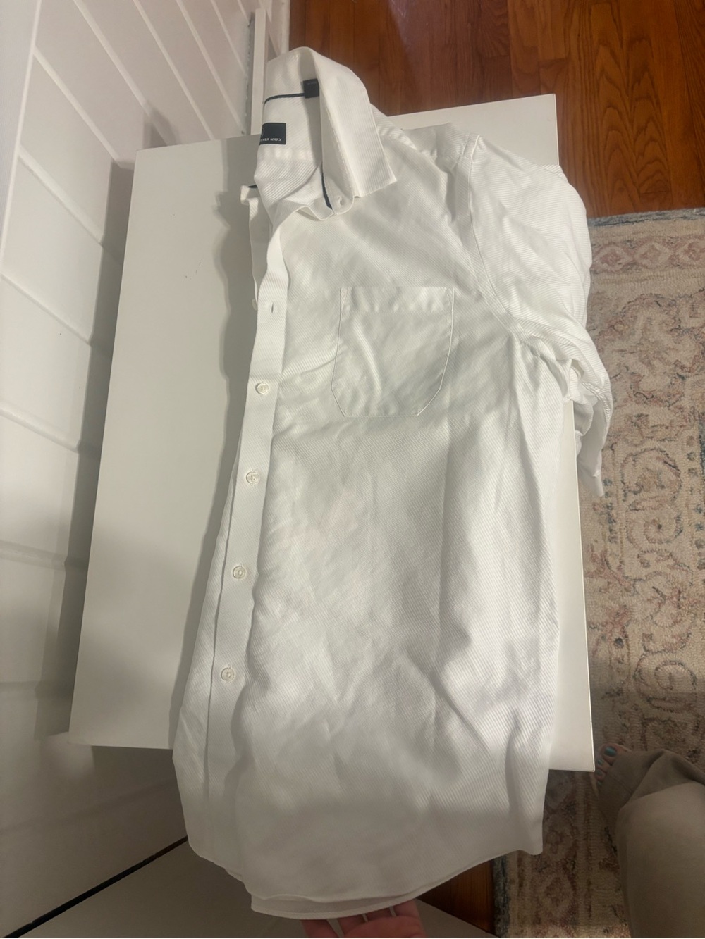 Men's White Button-Down Dress Shirt - Classic Collar